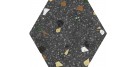 Keros. Hexagonal Tritaro Negro 23x27 Carrelage Naturel Keros  Tritato Carrelage effet terrazzo Keros