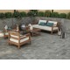 Tuscania. Tribeca Grey 15x30x4 Elemento L monolitico outdoor Tuscania Ceramiche  Tribeca Porcelánico efecto pizarra Tuscania