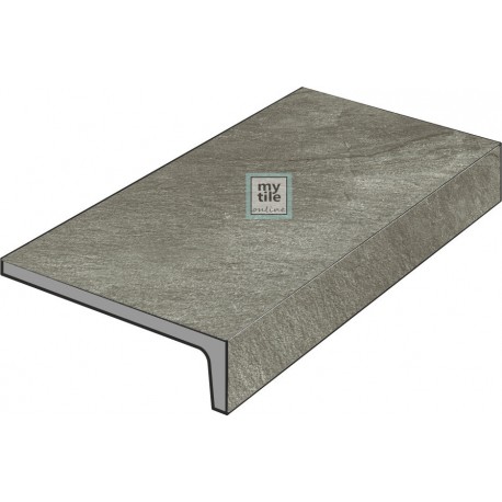 Tuscania. Tribeca Dark Grey 15x30x4 Elemento L monolitico outdoor Tuscania Ceramiche  Tribeca Porcelánico efecto pizarra Tusc...